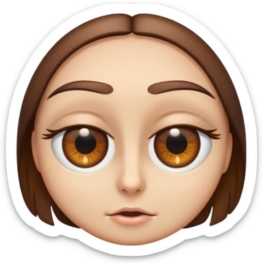 standard eye emoji with eyelid halfway closed, mid-blink sticker