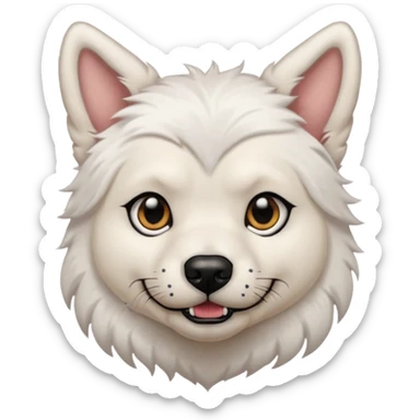 tattooed dog with heavy face tattoes, white dog and piercings sticker