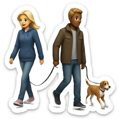 Walking the dog sticker