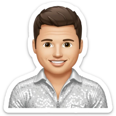 Nick Lachey from 98 Degrees with white sequin outfit sticker