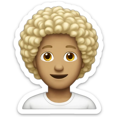 Blonde man with afro sticker