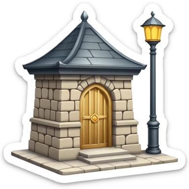 guard post near palace gates show in front of palace gates sticker