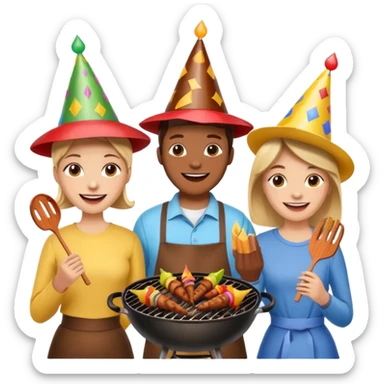 Bbq party sticker