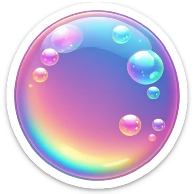 pink sparkling bubble sticker