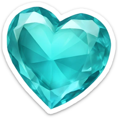 Aquamarine heart sticker