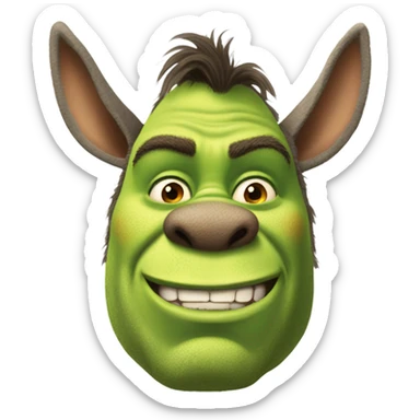 Shrek as donkey sticker