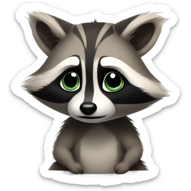 sad raccoon sticker