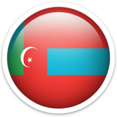 Turkiye and azerbaijan flag mixed sticker