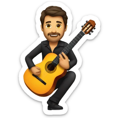 flamenco guitar played by spanish person sticker