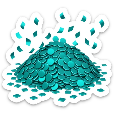 Teal celebration sticker