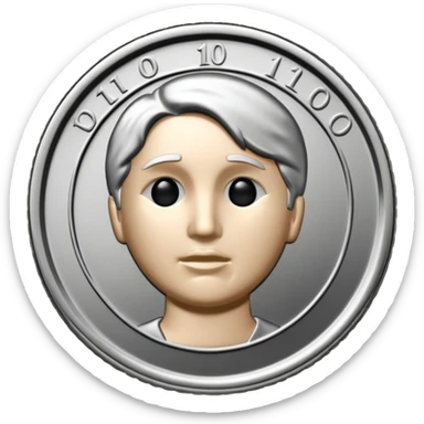 Silver Dime Coin With Out A Face & The Silver Number 10$ On It sticker