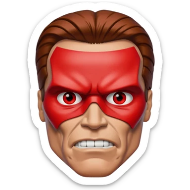 Red eyed half face metalTerminator Arnold Schwarzenegger sticker
