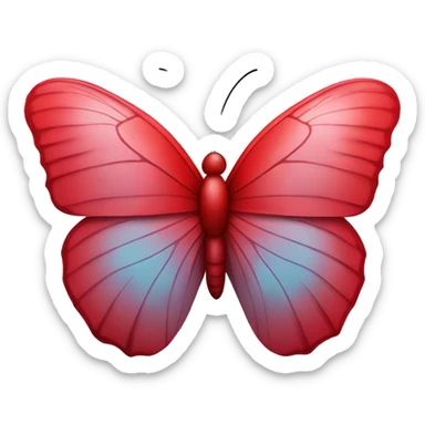 Red butterfly with a little heart shape outline on its left wing sticker