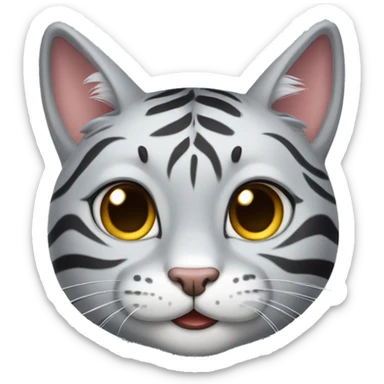Grey Tiger cat smiling  sticker