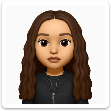 Convert this photo to a 3D emoji in Apple style, keeping the clothes as they are, with no changes to the outfit. The style should resemble Apple style emojis with a 3D effect, preserving the original outfit details exactly as shown. sticker