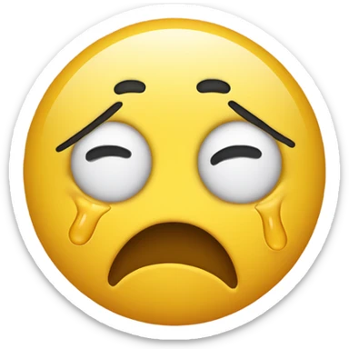 round yellow emoji crying uncontrollably with tears while throwing up sticker