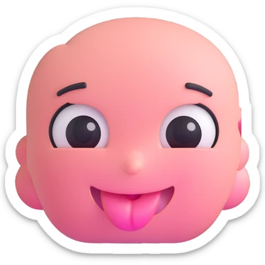 blushing face with eyes rolled up and tongue out sticker