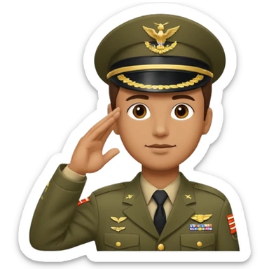 American soldier showing respect sticker