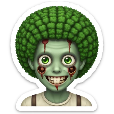 zombie with afro smiling with braces sticker