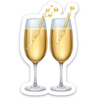 two clinking glasses with sparkles sticker