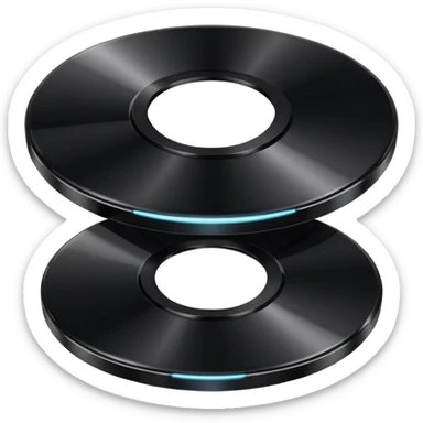 two black computer disk sticker