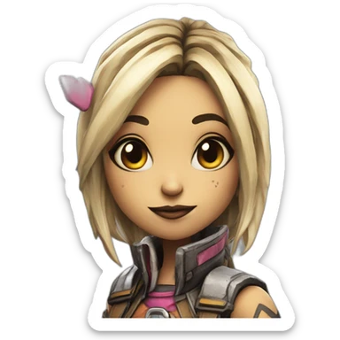 Tiny Tina from borderlands giving a kiss sticker
