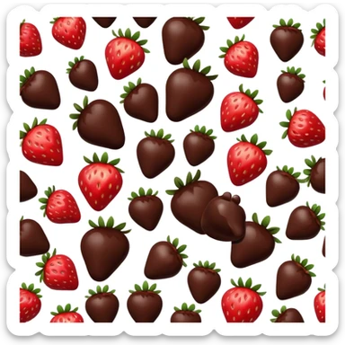 lots of strawberries in melted chocolate sticker