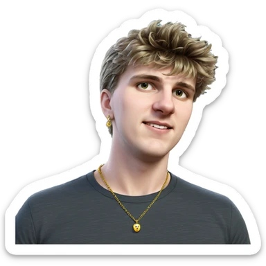 male portrait outdoors with jewelry sticker