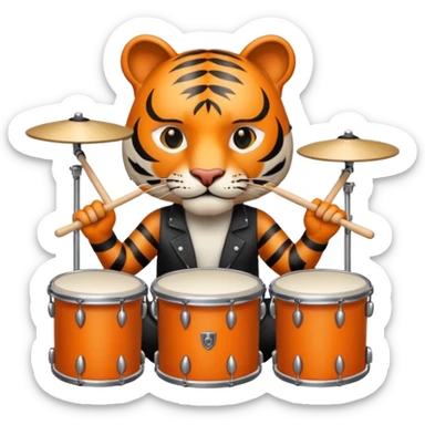 rockstar tiger who plays drumds sticker