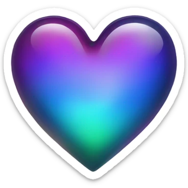 Dark rainbow glass heart sticker