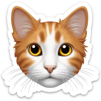 Cat black and white and Orange large hair  sticker