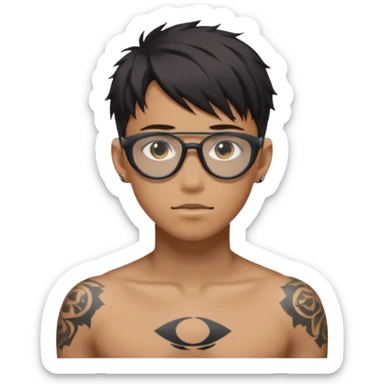 anime boy with tattoo in black oakley radar sticker