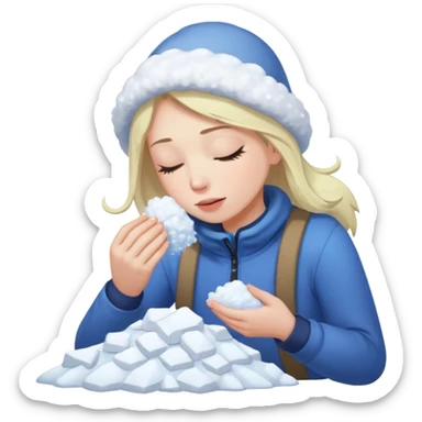 Nose smelling pile of snow sticker