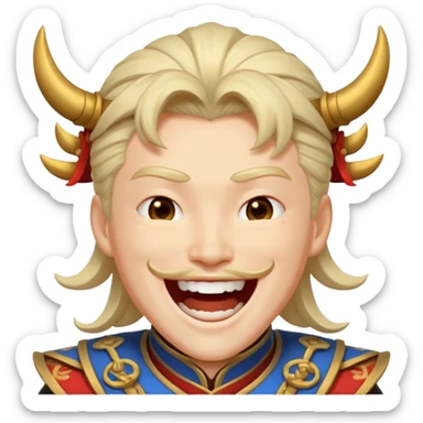Lu bu laughing mainiatically  sticker