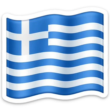 Flag with 3 horizontal lines: white, blue, white sticker