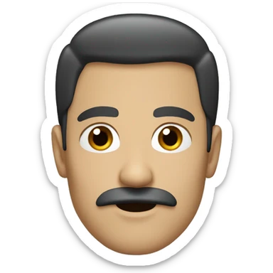 dark hair dark eye man with short mustache tv  sticker