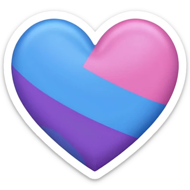 Pink purple blue heart bi flag sticker