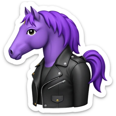 Purple horse wearing leather jacket
 sticker