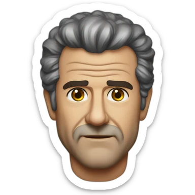Mel Gibson portrait without smile sticker