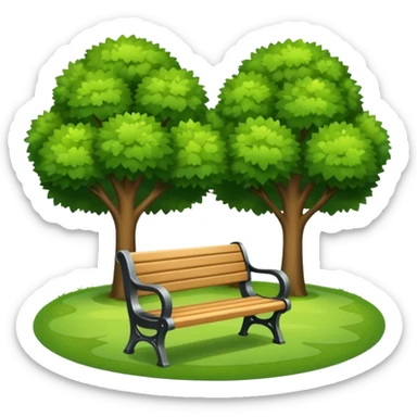 park with benches sticker