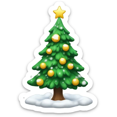 A Christmas tree with snow sticker
