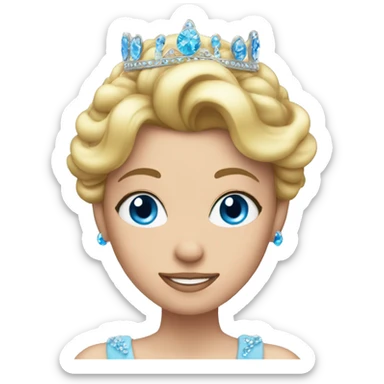 princess with tiara blue eyes sticker