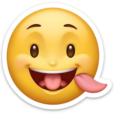 Emoji sticking out the tongue on the right side and the right eye winking sticker