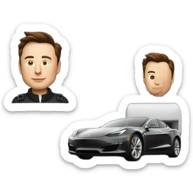 Elon Musk qui travaille chez Macdonald sticker