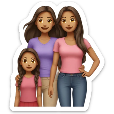 Familia de 5 personas hijas tres sticker
