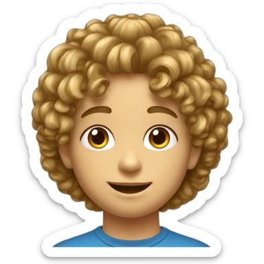 Garçon enfants avec les cheveux bouclés et des boucles d’oreilles sticker