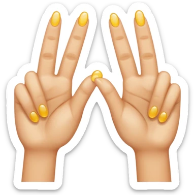 Two fingers together wet sticker