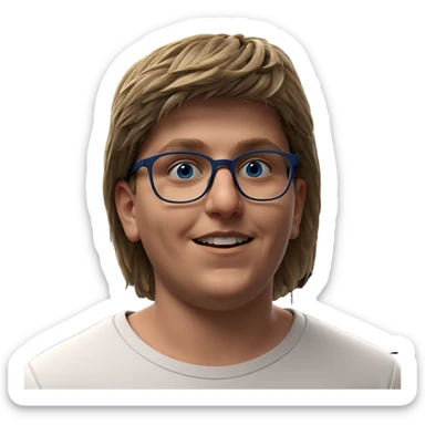 blue eyed boy in glasses sticker