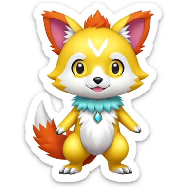 Shiny Chibi Anthro Sona Fakemon-Digimon Full Body sticker