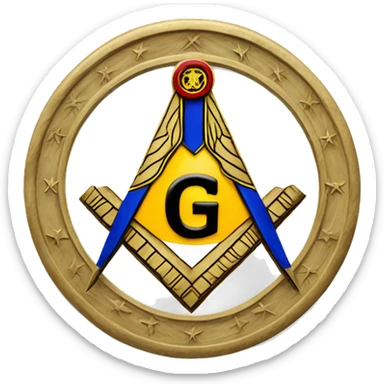 freemason square and compass all blu with letter G in center of square and compass togo and benin flag sticker
